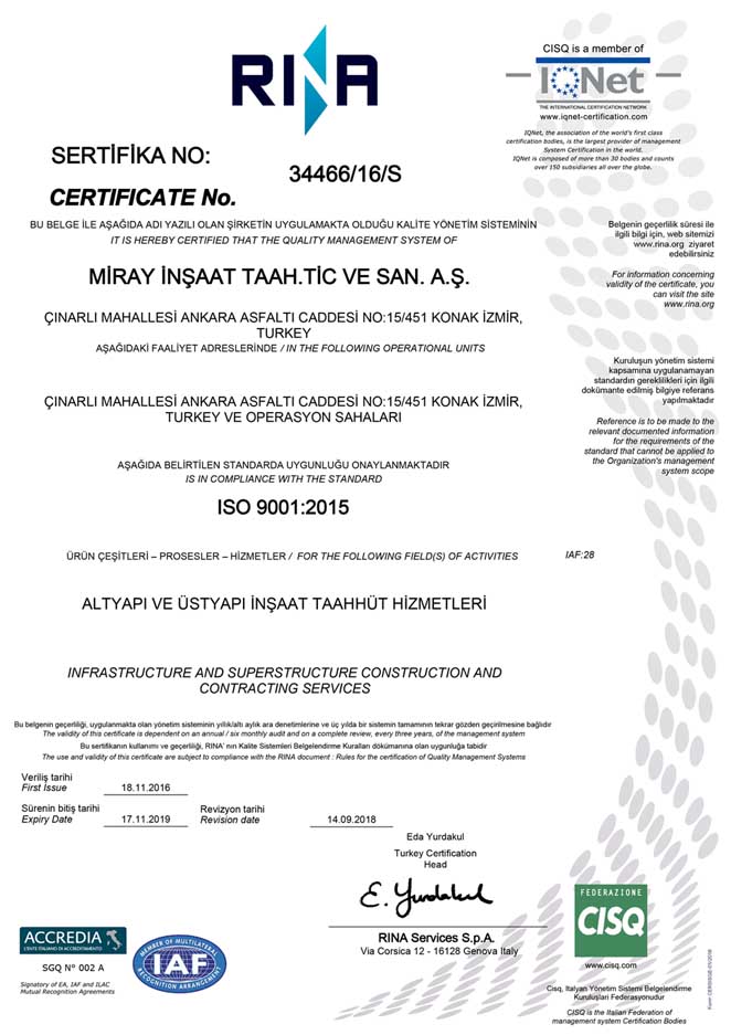 ISO 9001 Sertifikası
